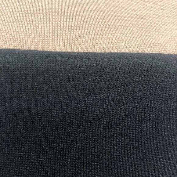 Saks Fifth Ave Black Tan Fit & Flare Dress Sleeveless Scoop Neck and Back - Picture 7 of 16